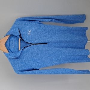 Women's Under Armour heat gear blue half zip top Size S